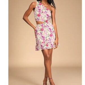 NWT‎ Lulus Floral One Shoulder Dress Size XL
